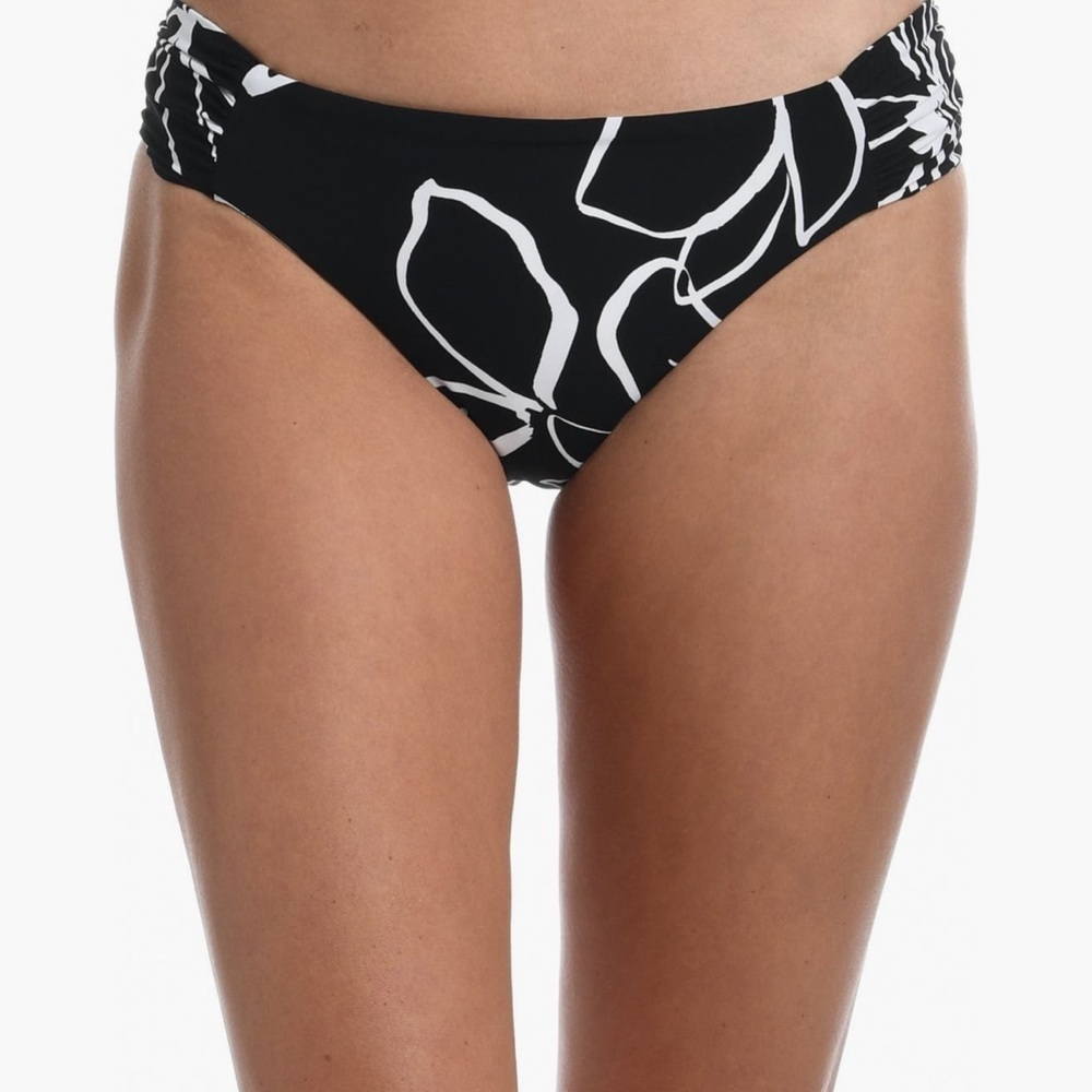 La Blanca Black and White Floral Bikini Bottom size 4